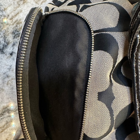 Coach Signature Black and Tan Backpack - Picture 6 of 12
